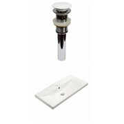 AMERICAN IMAGINATIONS 31.73" W 1 Hole Ceramic Top Set In White Color, Overflow Drain Incl. AI-30694
